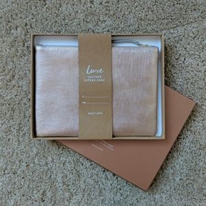 West Elm Luxe Rose Gold Leather Clutch - New!